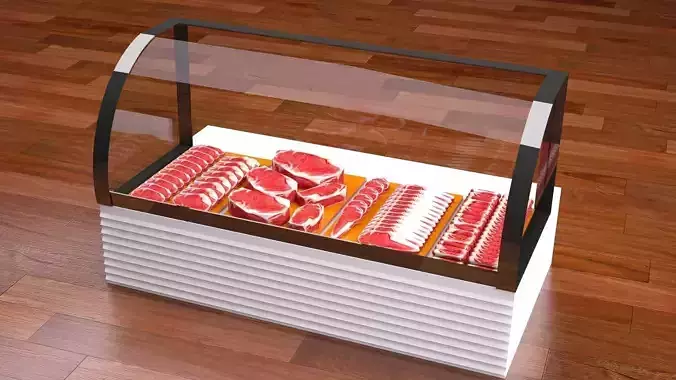 meat refregerator Low-poly 3D model