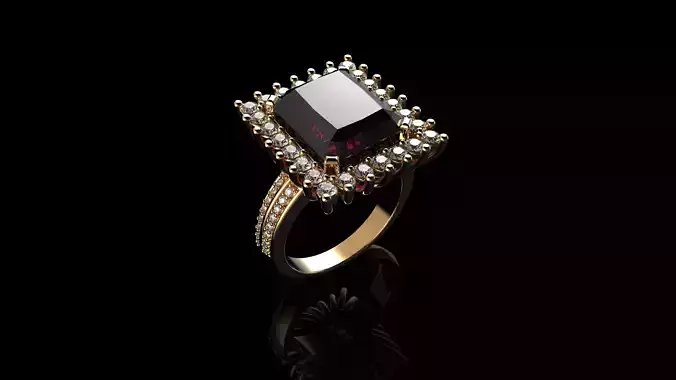 Morganite with Diamond Halo Ring