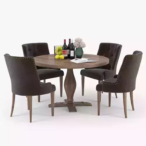 Food group Lamier dining table around 4 pcs Tuva beige chairs