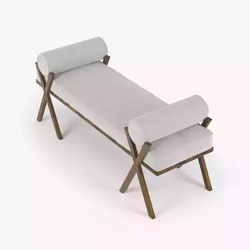 Bench wooden with cushion