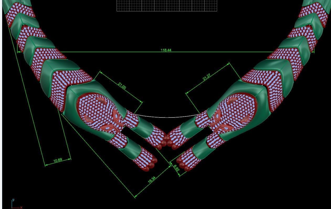 Necklace 3D print model in gold and silver 3D print model_5