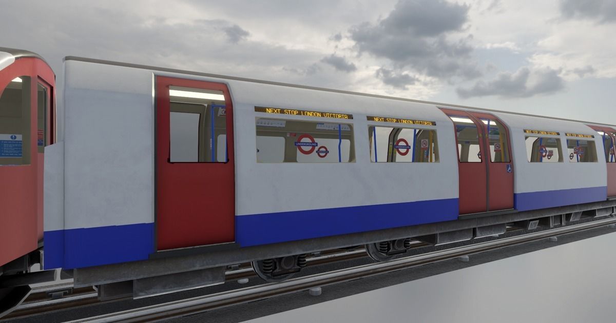 Subway Train Low-poly 3D model_8