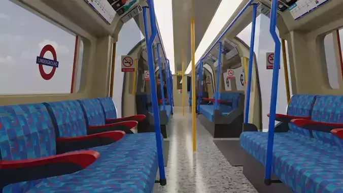Subway Train Low-poly 3D model