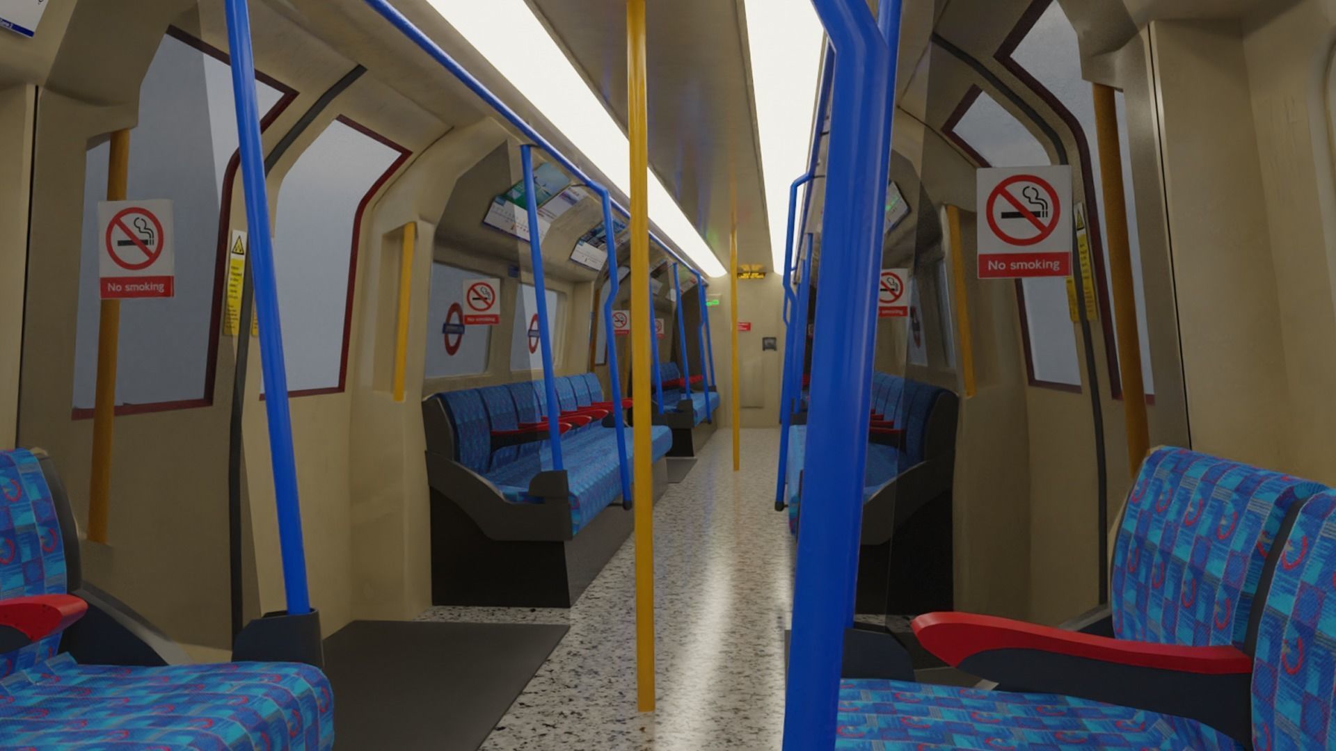 Subway Train Low-poly 3D model_1