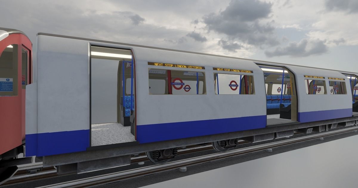 Subway Train Low-poly 3D model_9