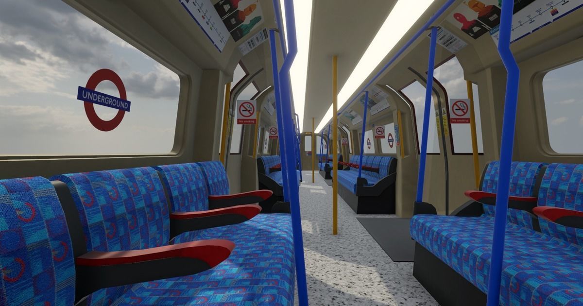 Subway Train Low-poly 3D model_10