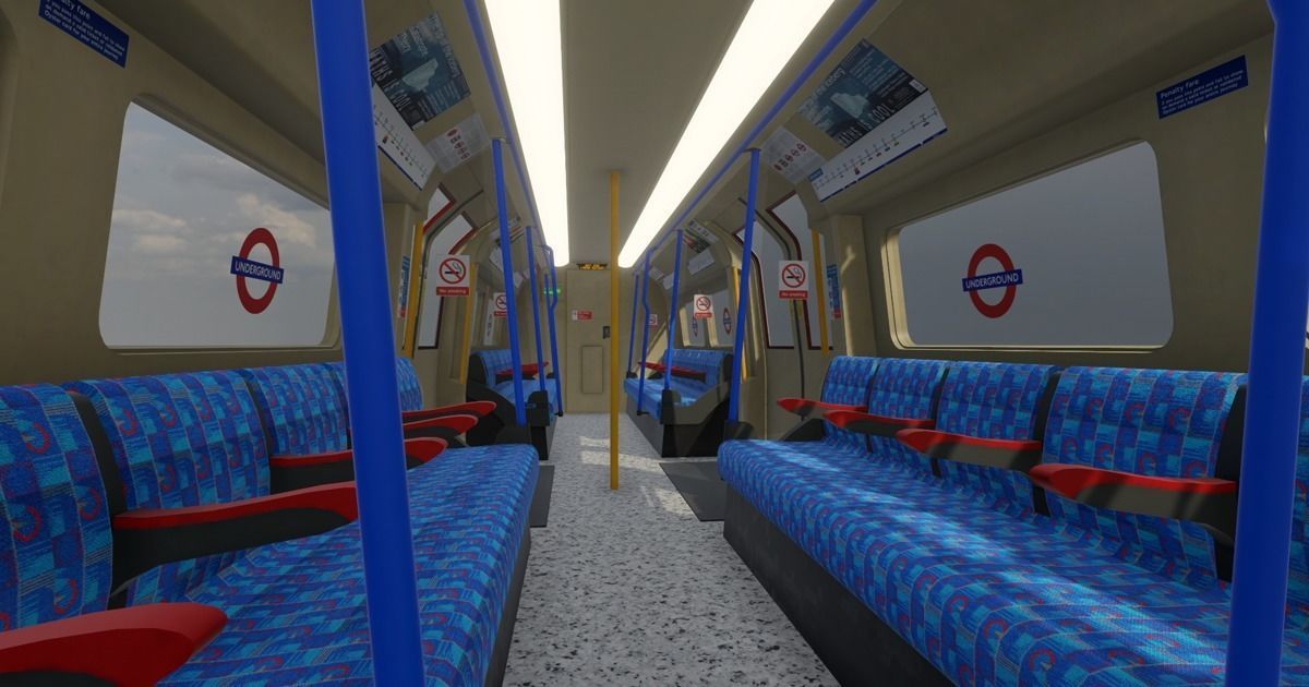 Subway Train Low-poly 3D model_11