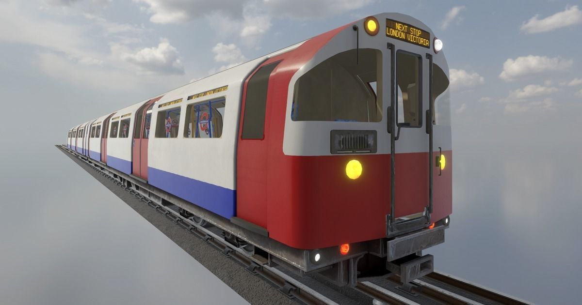 Subway Train Low-poly 3D model_12