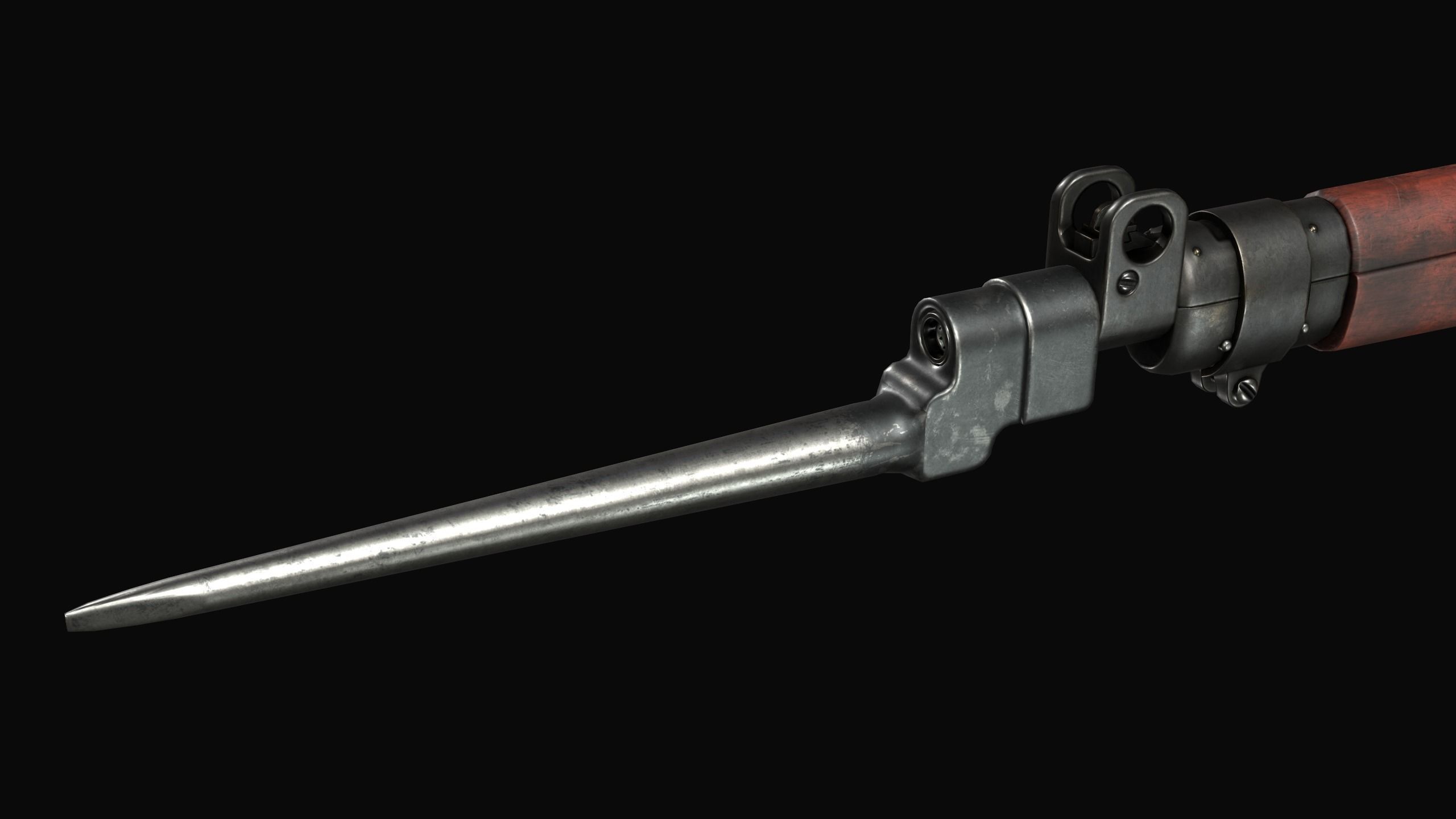 PBR Lee Enfield No 4 Mk 1 Low-poly 3D model_19