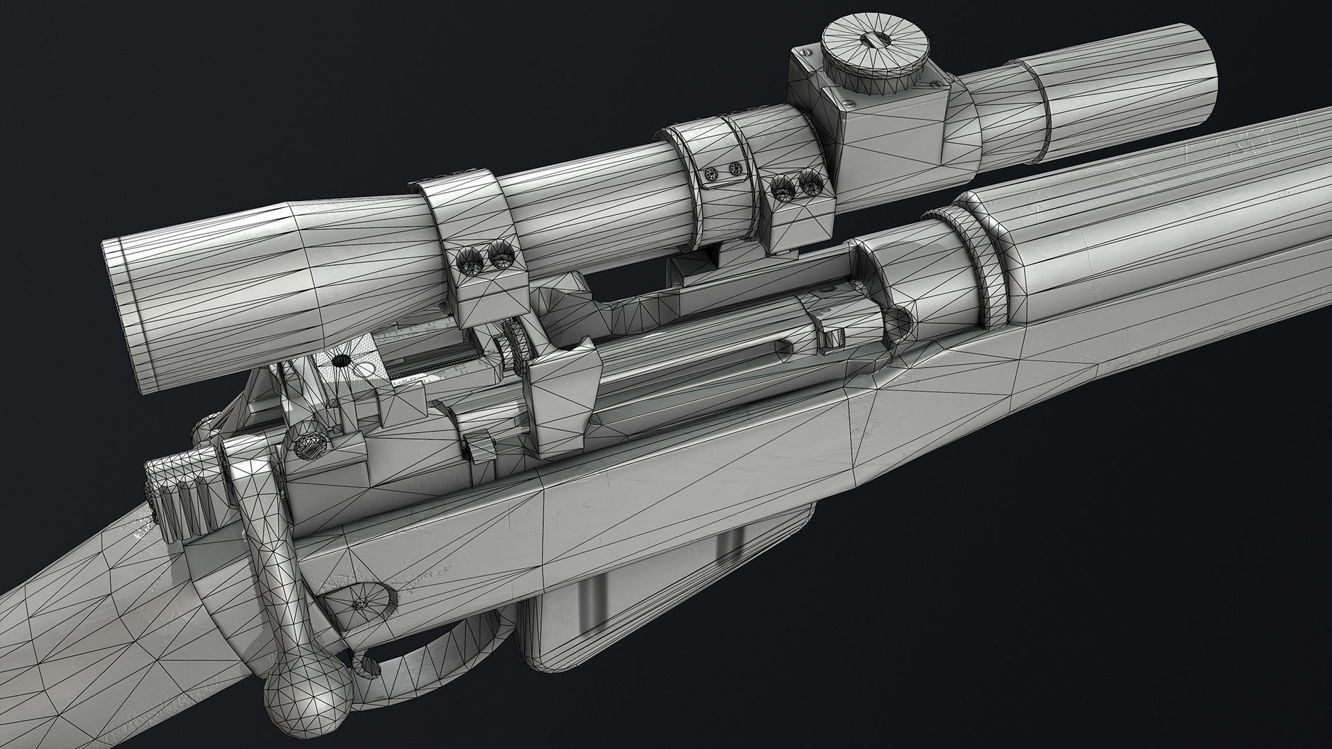 PBR Lee Enfield No 4 Mk 1 Low-poly 3D model_15
