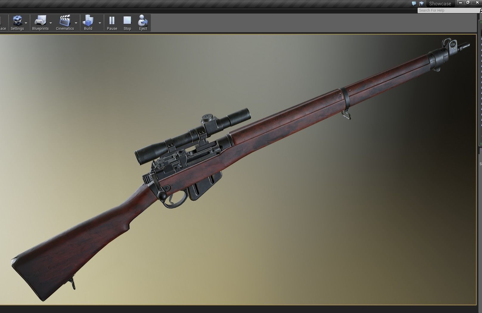 PBR Lee Enfield No 4 Mk 1 Low-poly 3D model_7