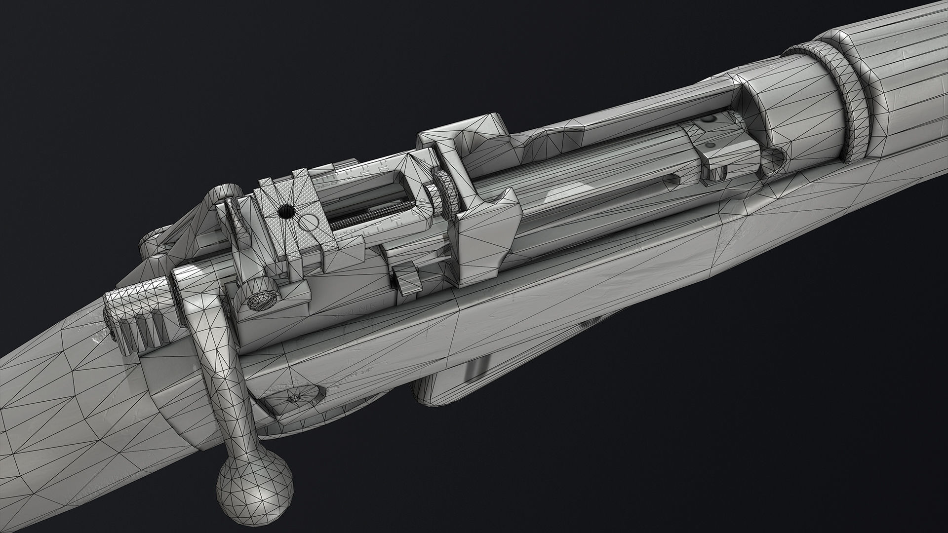 PBR Lee Enfield No 4 Mk 1 Low-poly 3D model_14