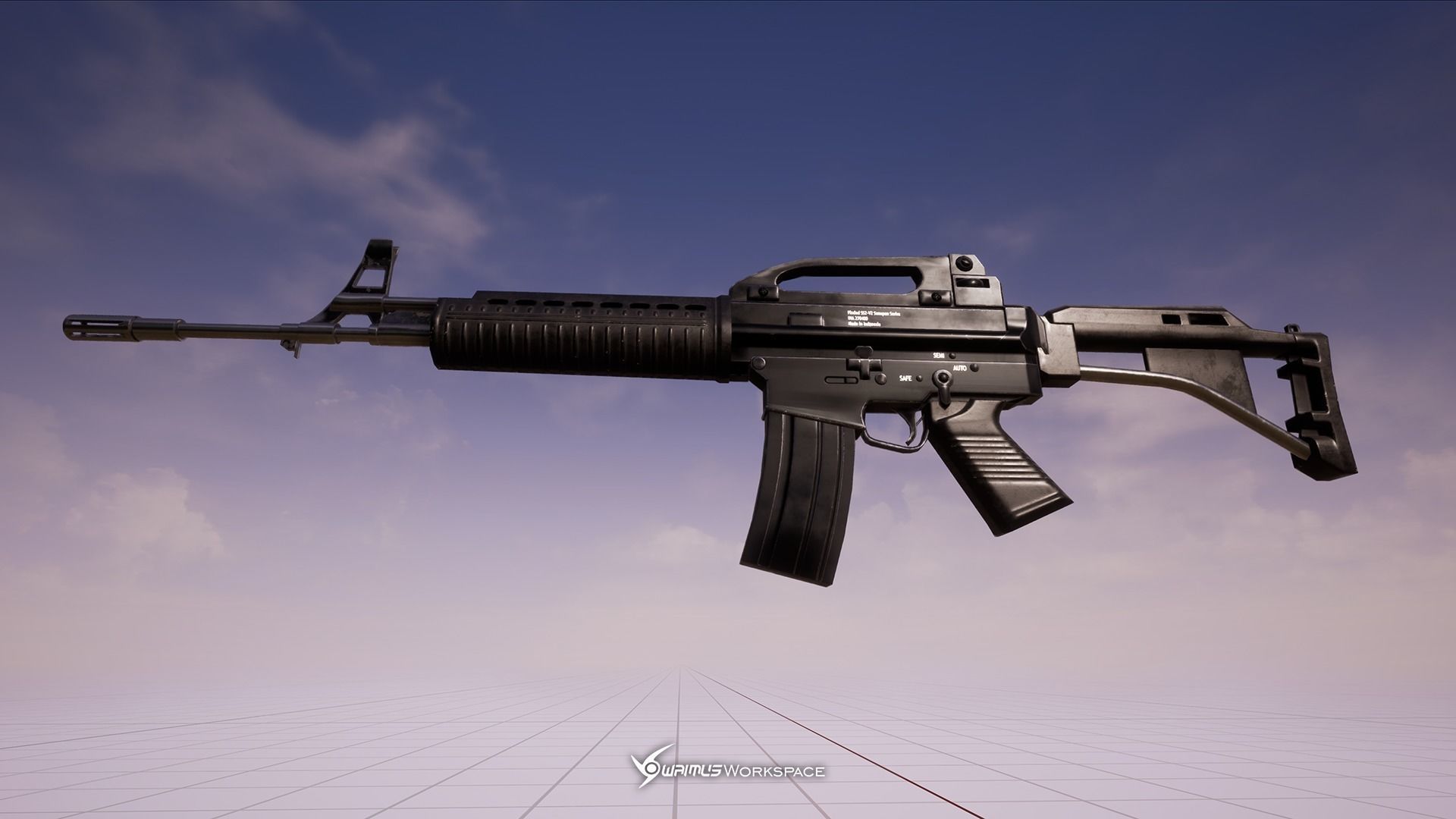 Pindad SS2-V2 Assault Rifle Low-poly 3D model_5