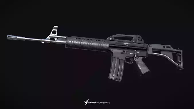Pindad SS2-V2 Assault Rifle Low-poly 3D model