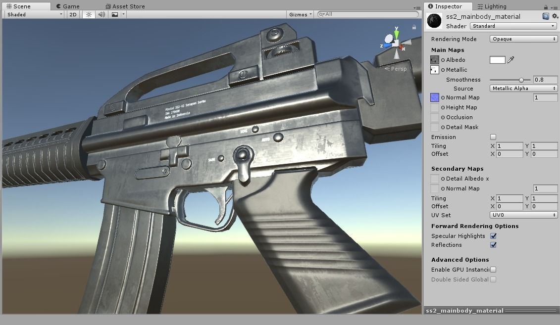 Pindad SS2-V2 Assault Rifle Low-poly 3D model_6