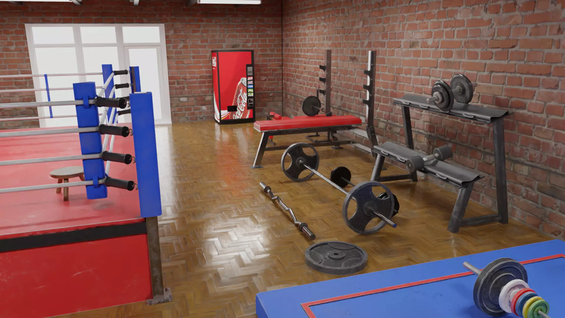 Boxing Gym Low-poly 3D model_0