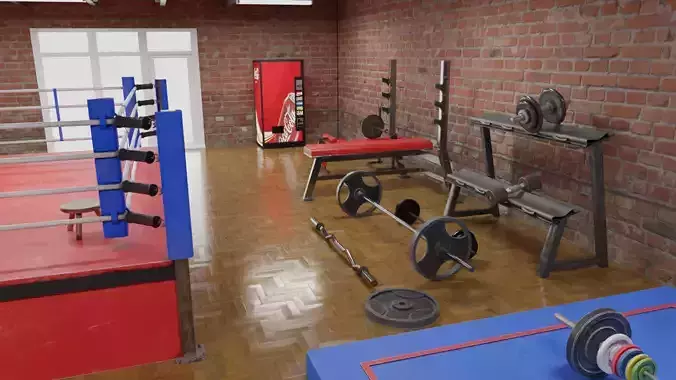 Boxing Gym Low-poly 3D model