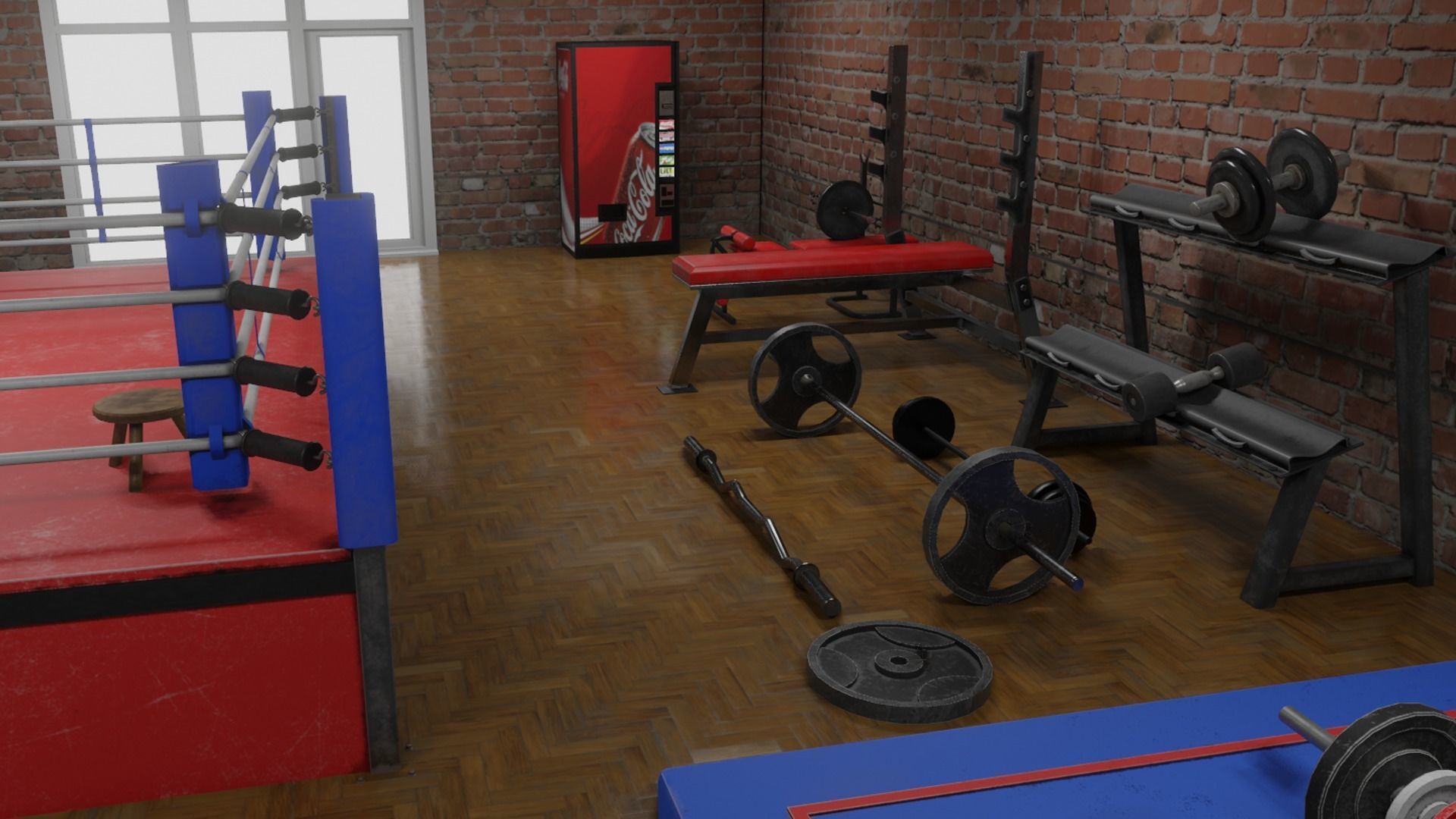 Boxing Gym Low-poly 3D model_5