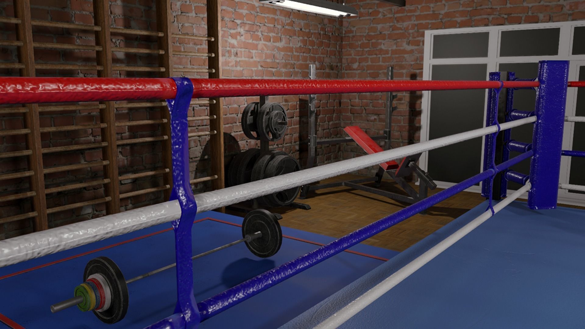 Boxing Gym Low-poly 3D model_11