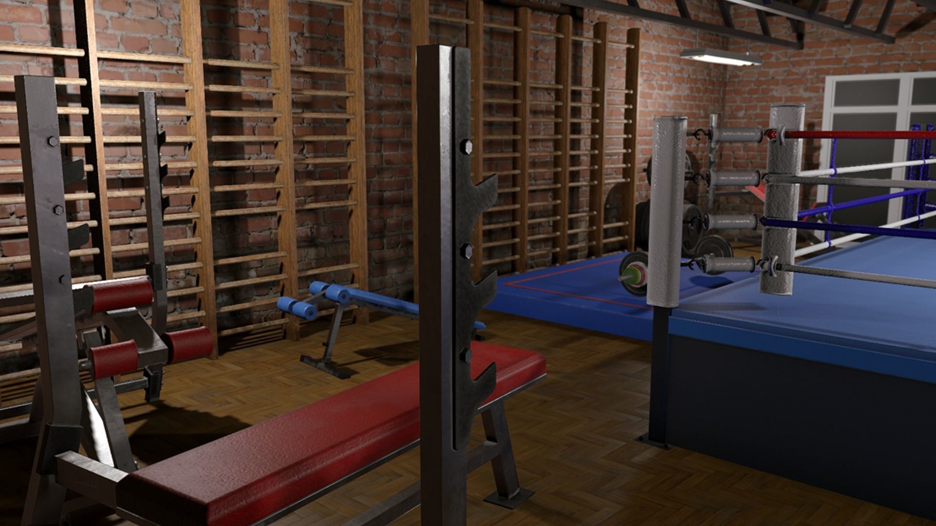 Boxing Gym Low-poly 3D model_14