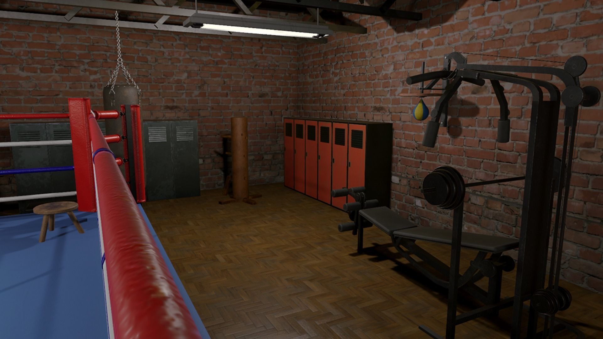 Boxing Gym Low-poly 3D model_12