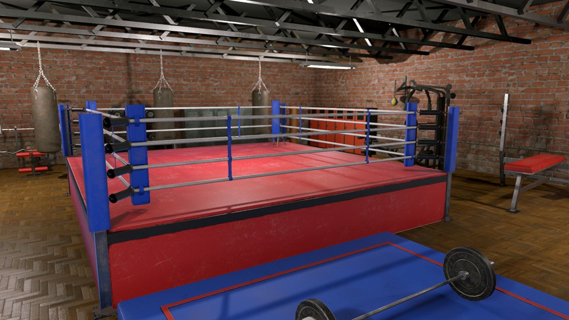 Boxing Gym Low-poly 3D model_16