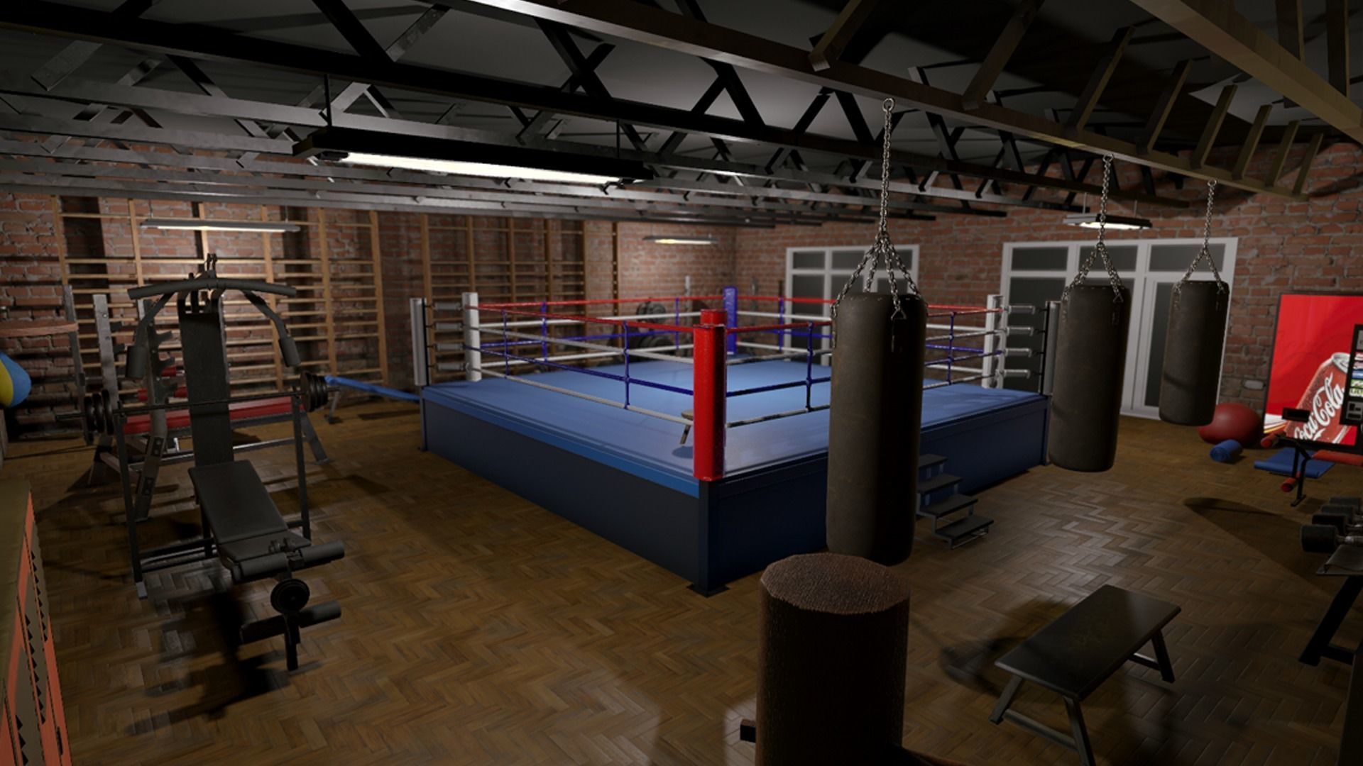 Boxing Gym Low-poly 3D model_15