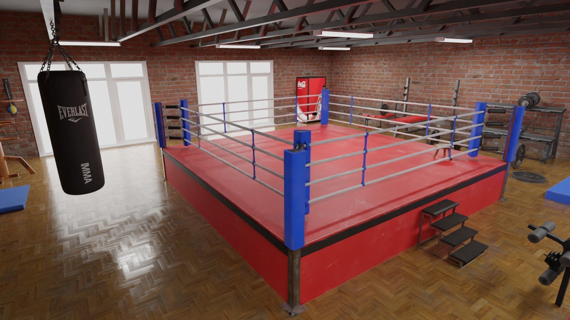 Boxing Gym Low-poly 3D model_3