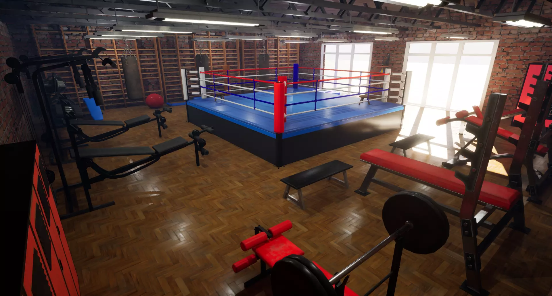 Boxing Gym Low-poly 3D model_17