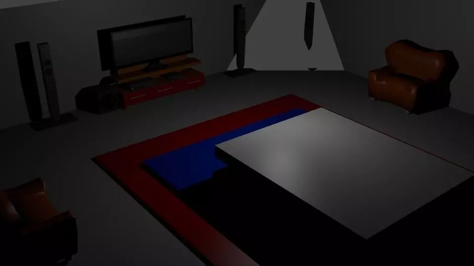 interior design Low-poly 3D model_0