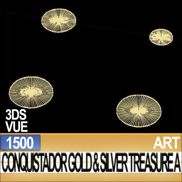 Conquistador Gold And Silver Treasure 1500 3D model_10
