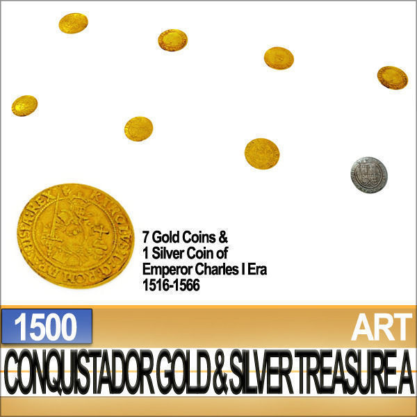 Conquistador Gold And Silver Treasure 1500 3D model_5