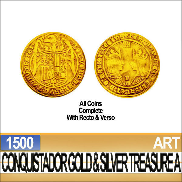 Conquistador Gold And Silver Treasure 1500 3D model_6