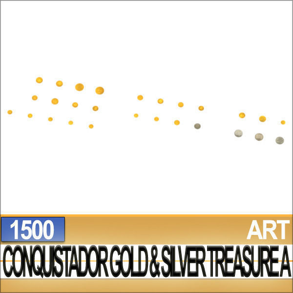 Conquistador Gold And Silver Treasure 1500 3D model_7