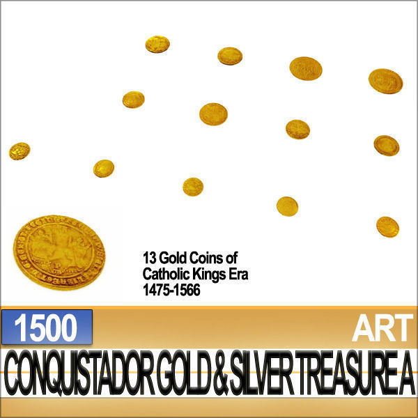 Conquistador Gold And Silver Treasure 1500 3D model_3