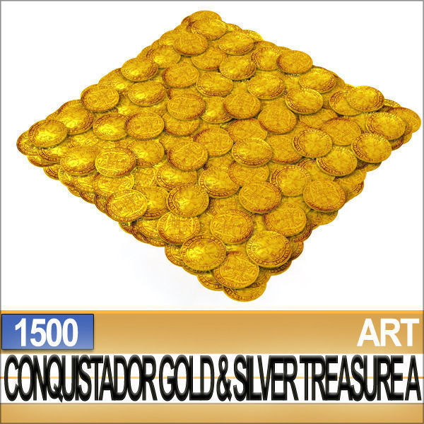 Conquistador Gold And Silver Treasure 1500 3D model_2