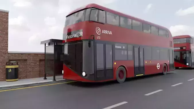 London Bus Low-poly 3D model