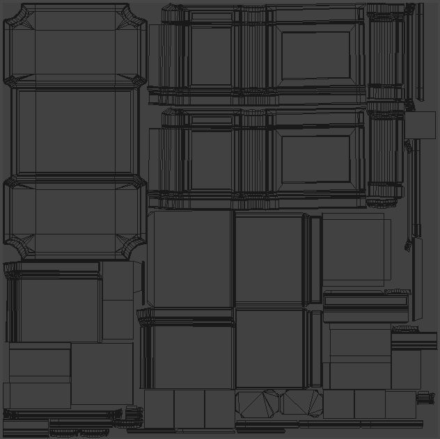 Classical wooden writing table  Low-poly 3D model_14