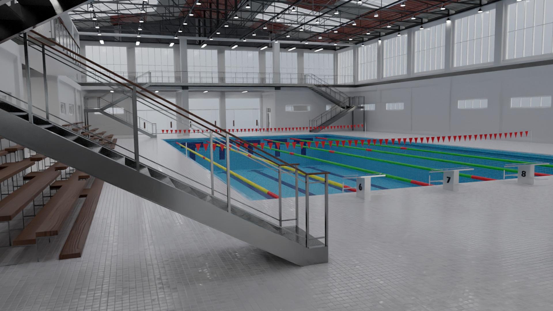 Swimming Pool Low-poly 3D model_1