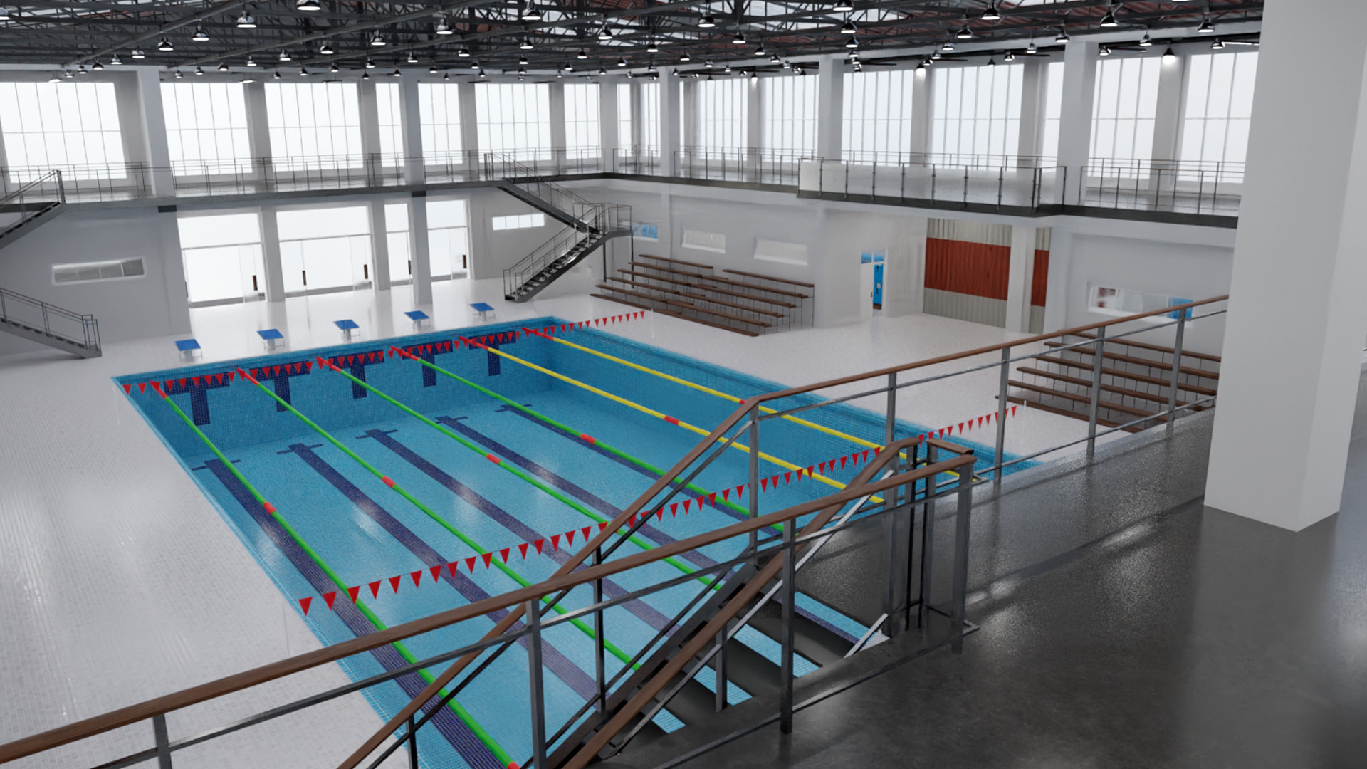 Swimming Pool Low-poly 3D model_0