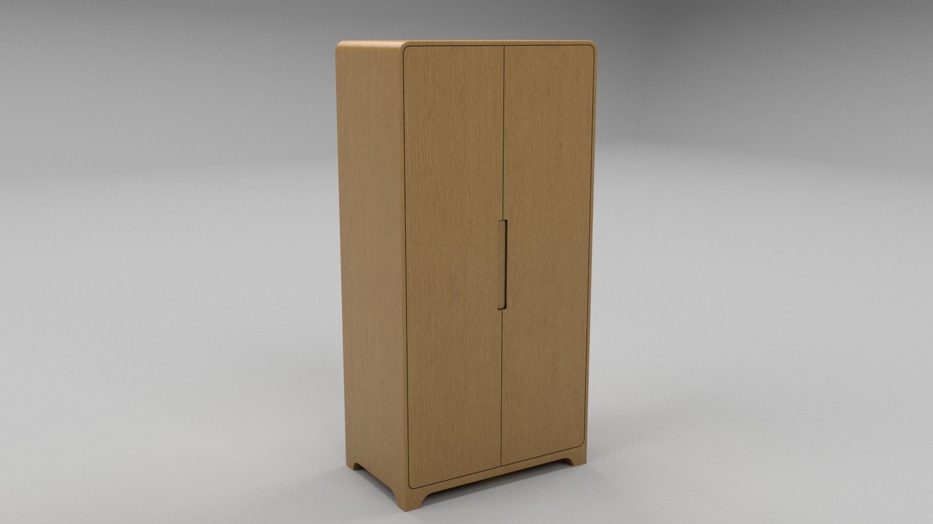 Modern Wardrobe Low-poly 3D model_1