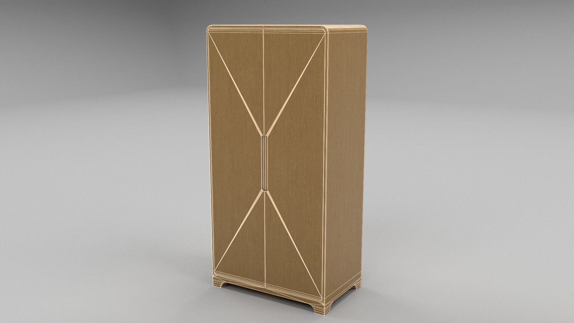 Modern Wardrobe Low-poly 3D model_2