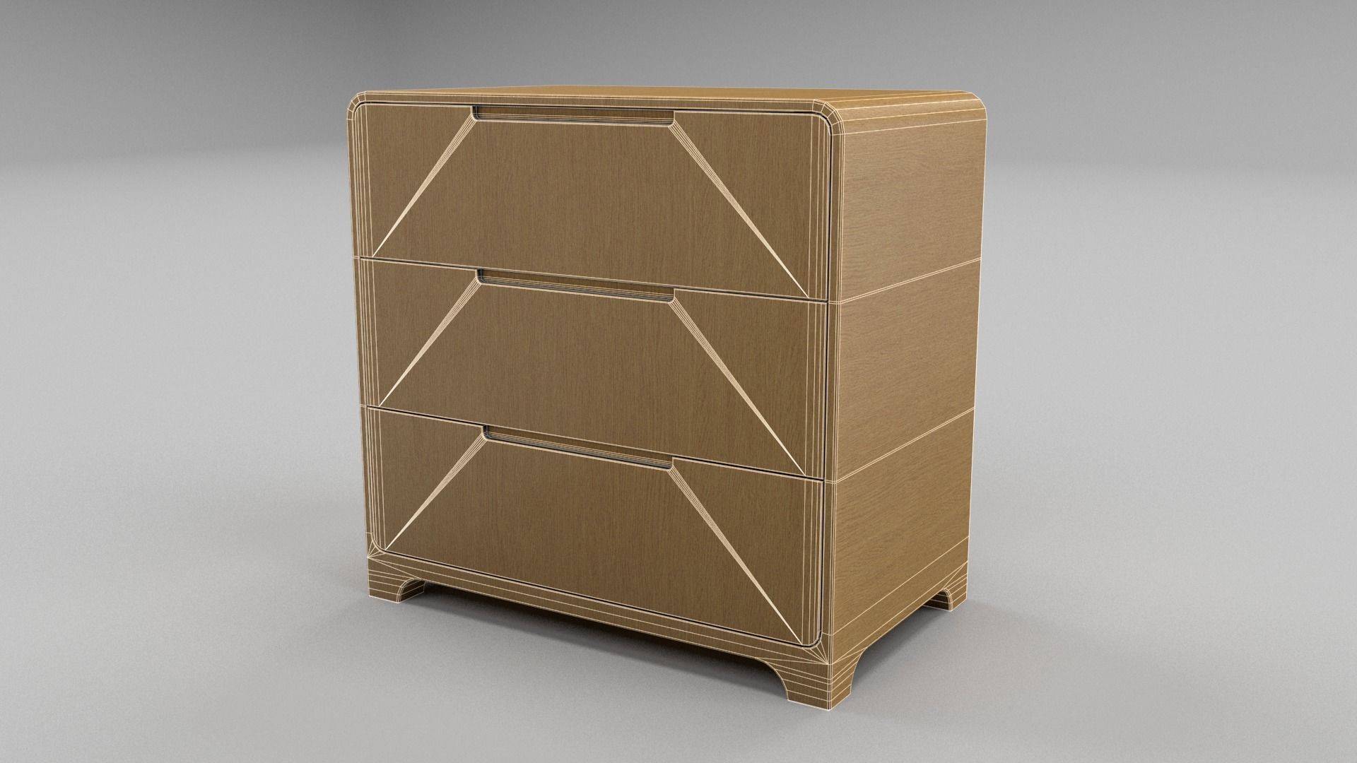 Modern Bedroom Furniture Pack Low-poly 3D model_17