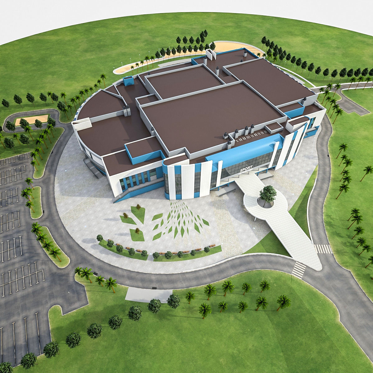 Sports Complex 03 Low-poly 3D model_4
