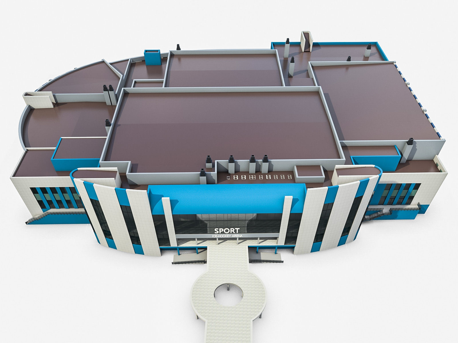 Sports Complex 03 Low-poly 3D model_9