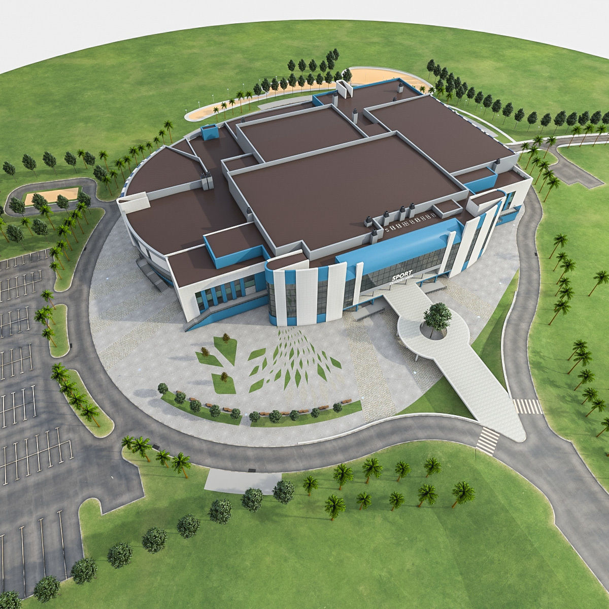 Sports Complex 03 Low-poly 3D model_2