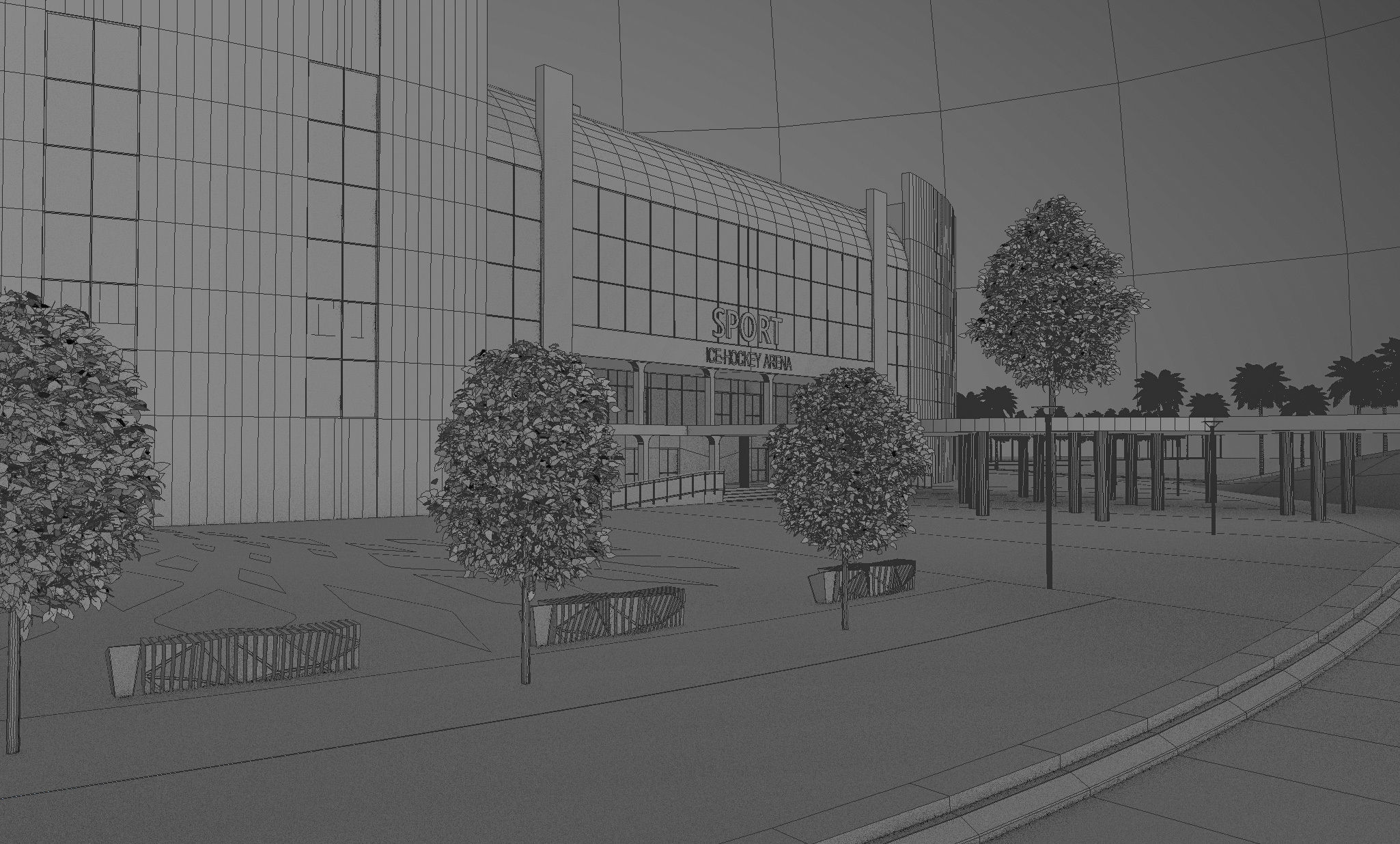 Sports Complex 03 Low-poly 3D model_17