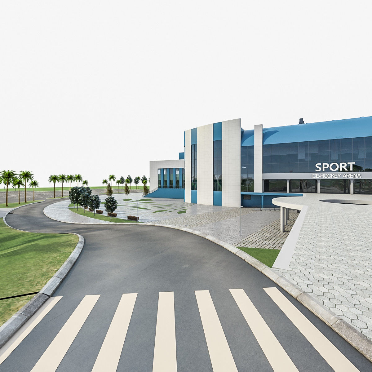 Sports Complex 03 Low-poly 3D model_3