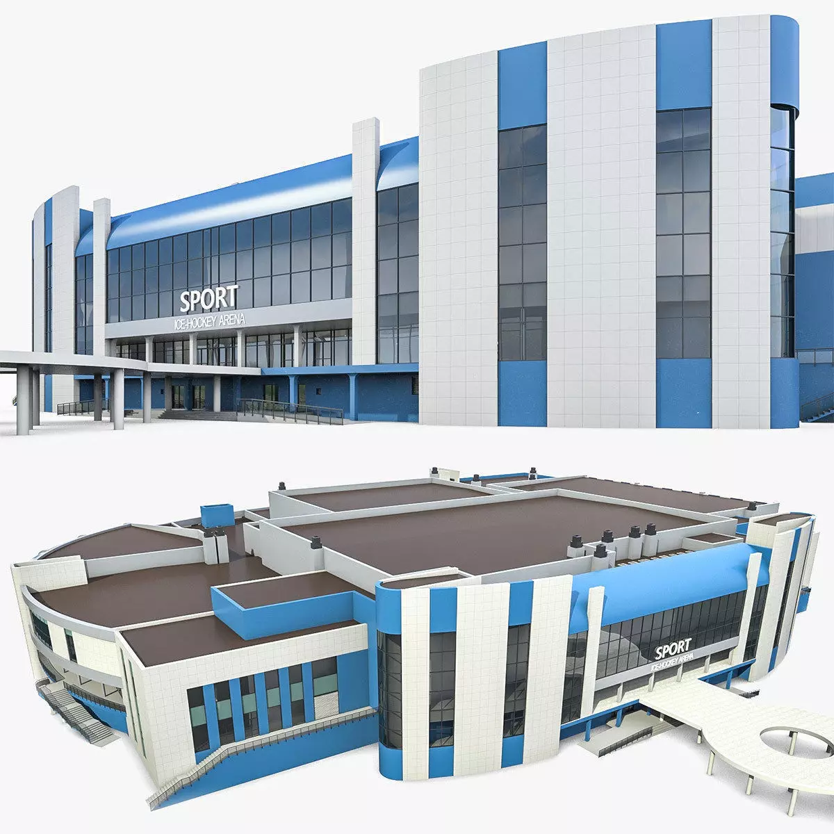 Sports Complex 03 Low-poly 3D model_0