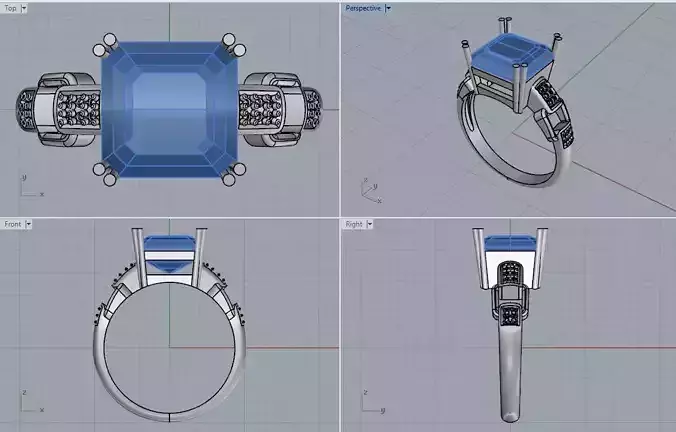Ring with Square Stone